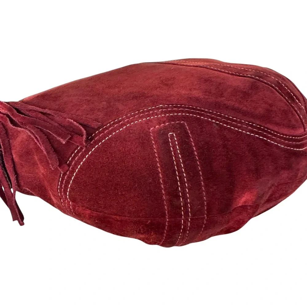Vintage Coach Soho Red Suede Hobo Shoulder Bag - Picture 13 of 15